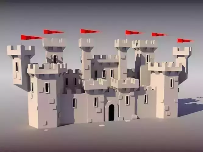 LOW POLY CASTLE LEVEL6 game asset