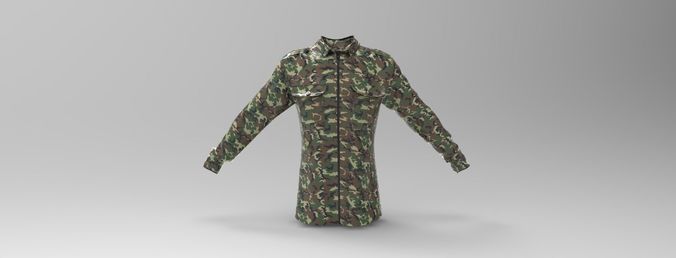 Forest Camouflage Blouse Low-poly 3D model