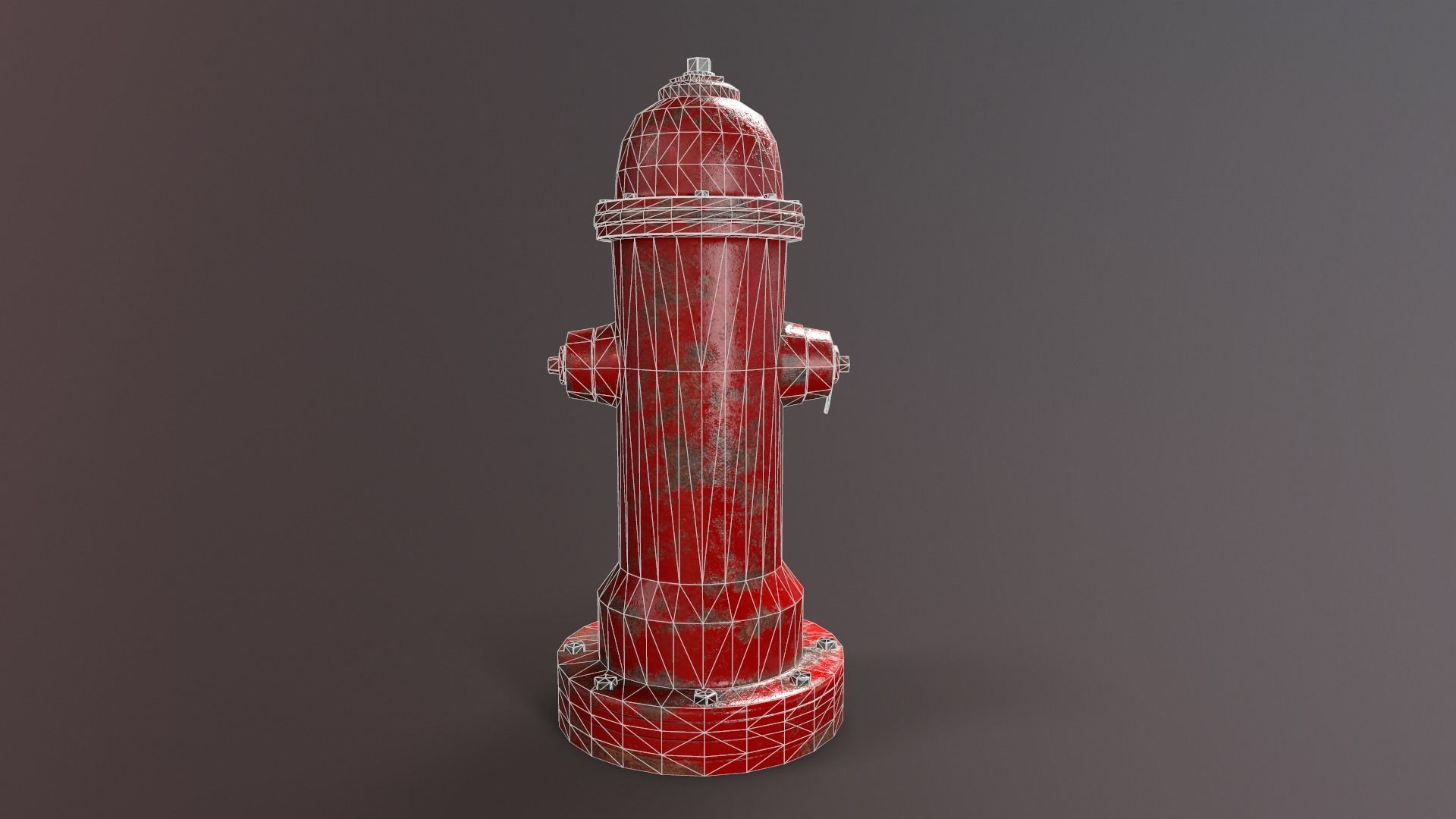 Fire Hydrant Low-poly 3D model_4