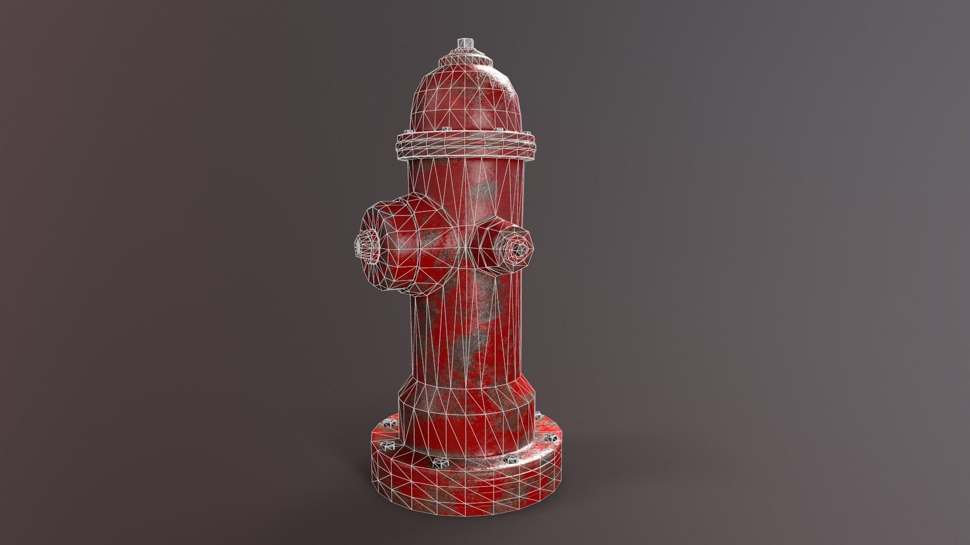 Fire Hydrant Low-poly 3D model_9
