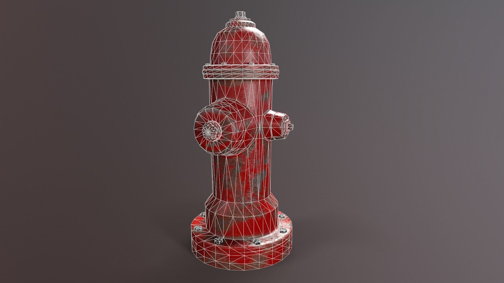 Fire Hydrant Low-poly 3D model_11