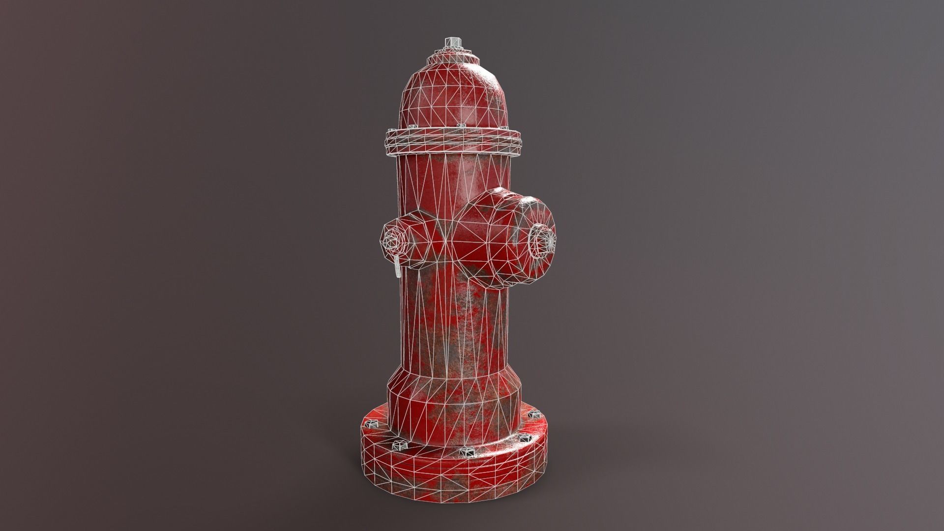 Fire Hydrant Low-poly 3D model_8