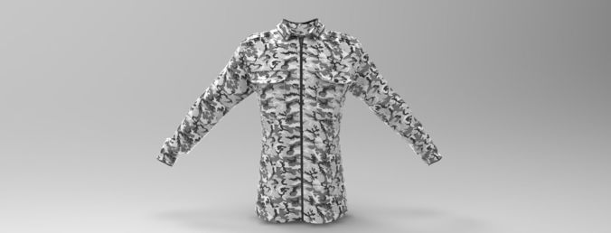Snow Camouflage Blouse Low-poly 3D model