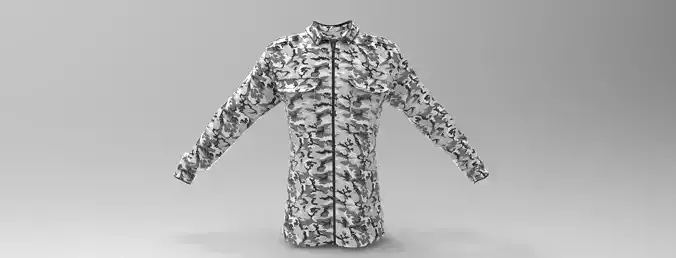 Snow Camouflage Blouse Low-poly 3D model