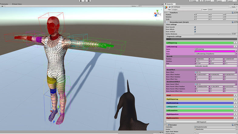 Ragdoll dismemberment system for Unity3D 3D model_4