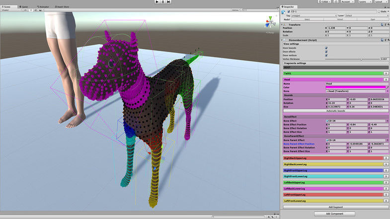 Ragdoll dismemberment system for Unity3D 3D model_5
