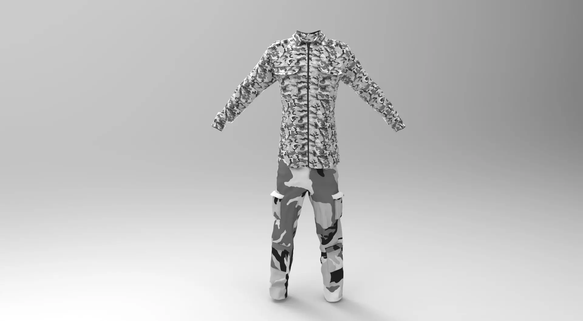 Snow Military Set 3D Model Collection_0