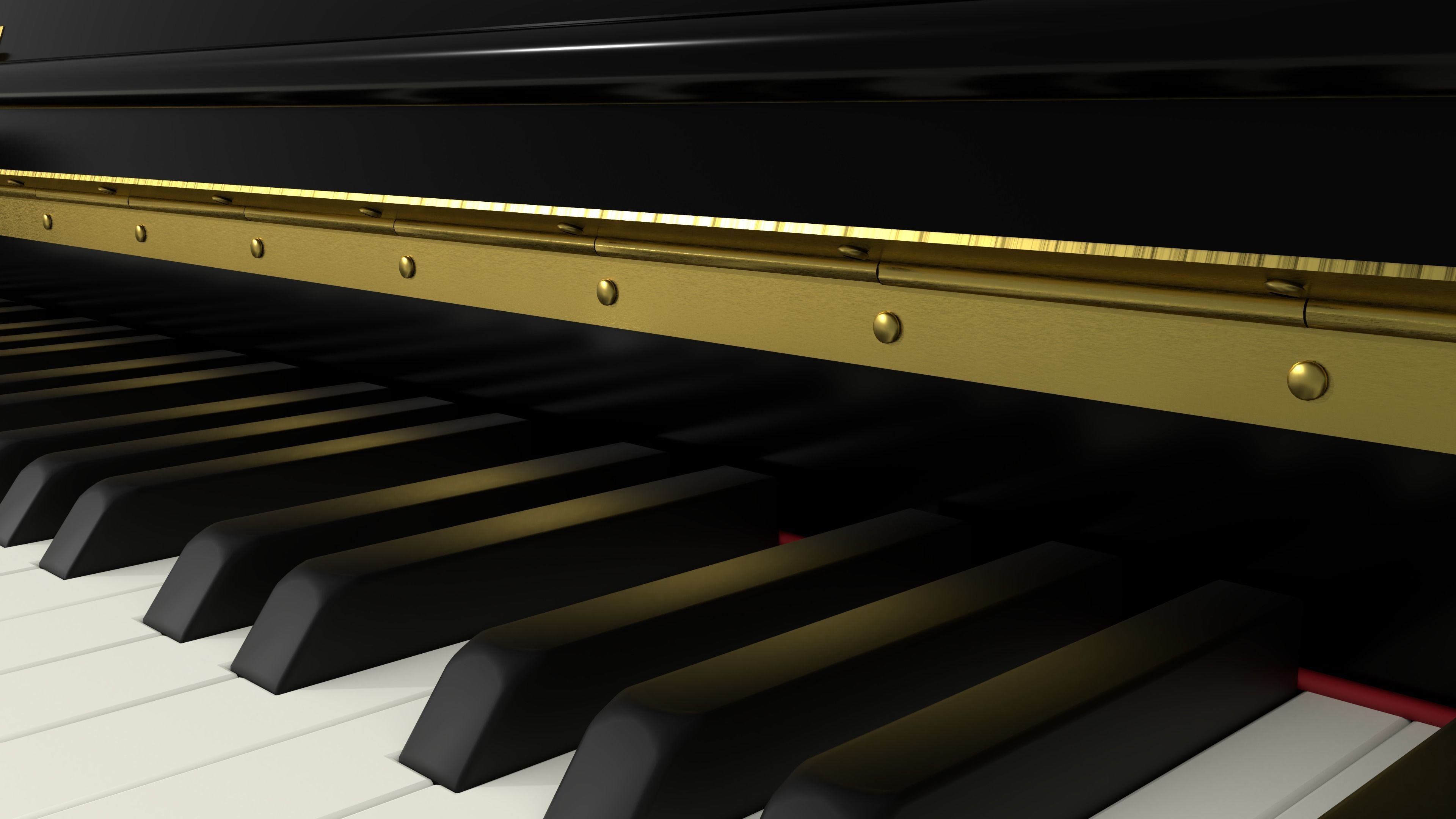 Acoustic Upright Piano 3D model_10