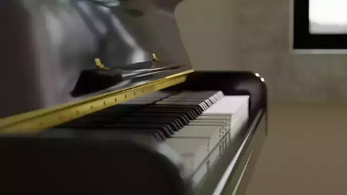 Acoustic Upright Piano 3D model