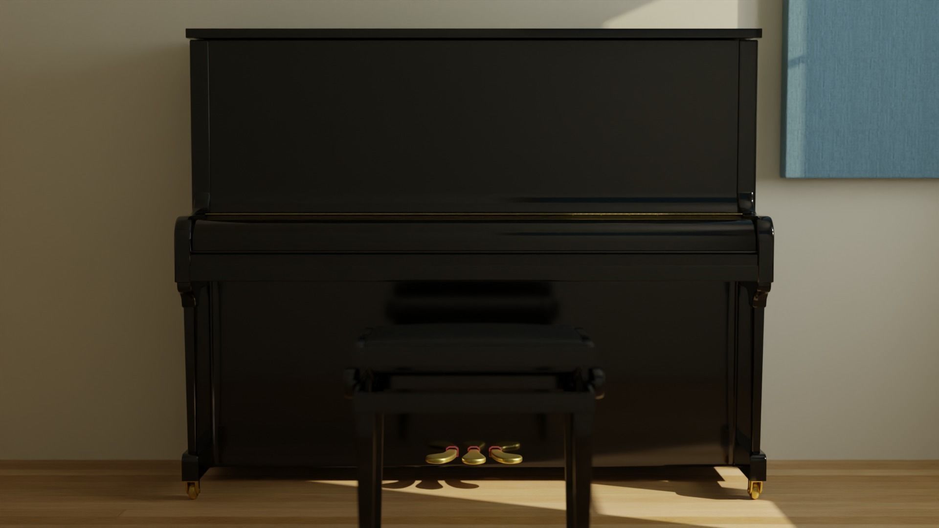 Acoustic Upright Piano 3D model_7