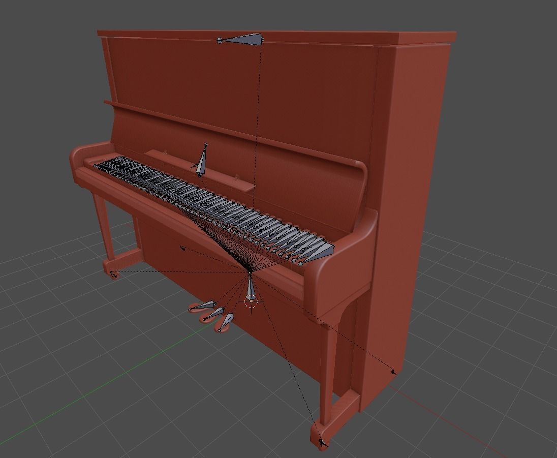 Acoustic Upright Piano 3D model_9