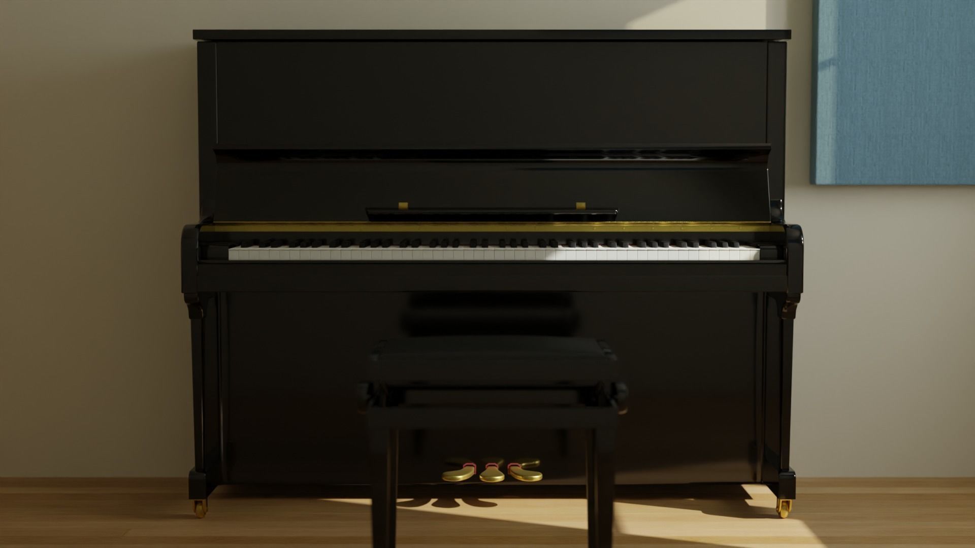 Acoustic Upright Piano 3D model_6