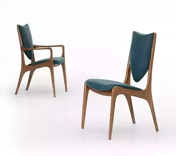 Vladimir Kagan Shield back dining side chair Vk 103