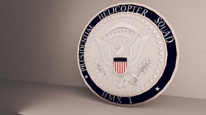 Presidential Helicopter Squadron Coin Low-poly 3D print model