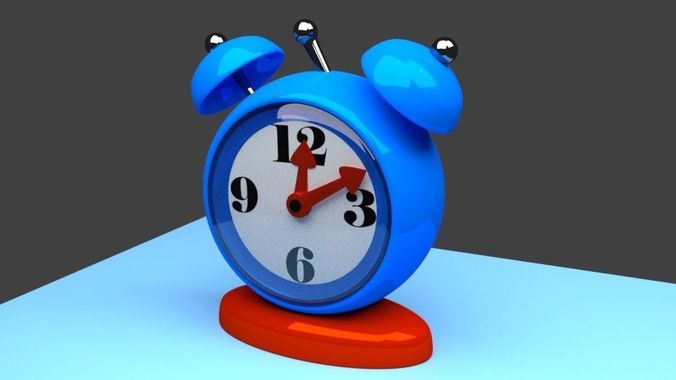 Alarm Clock - animated Low-poly 3D model