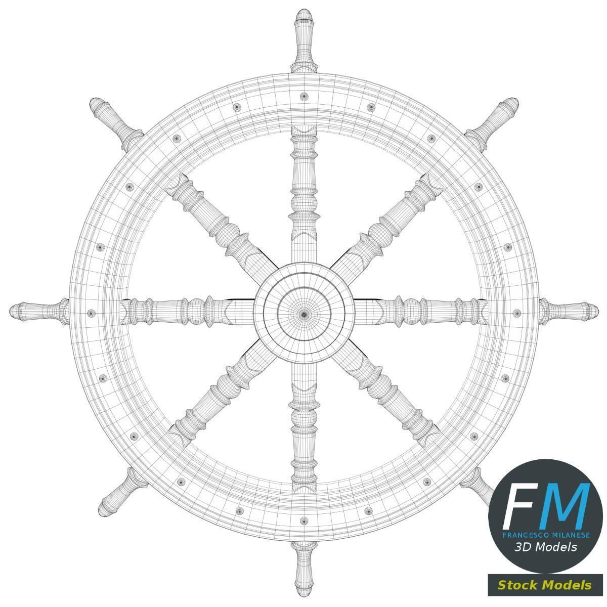 Decorative Rudder 3D model_7