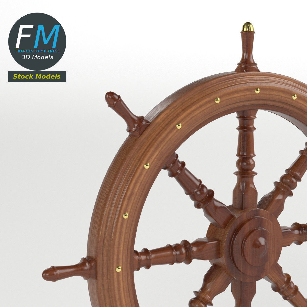 Decorative Rudder 3D model_3