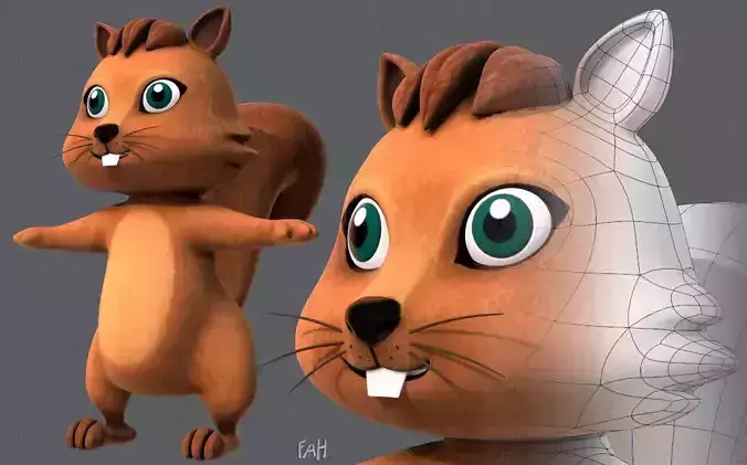Squirrel V01 Low-poly 3D model