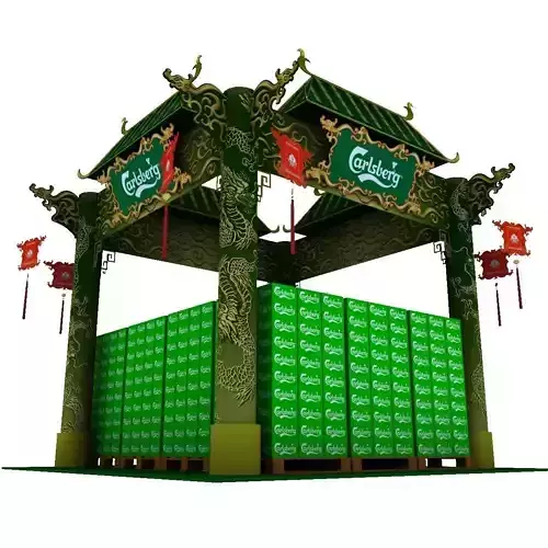 Calsberg Dragon Exhibition Booth Low-poly 3D model