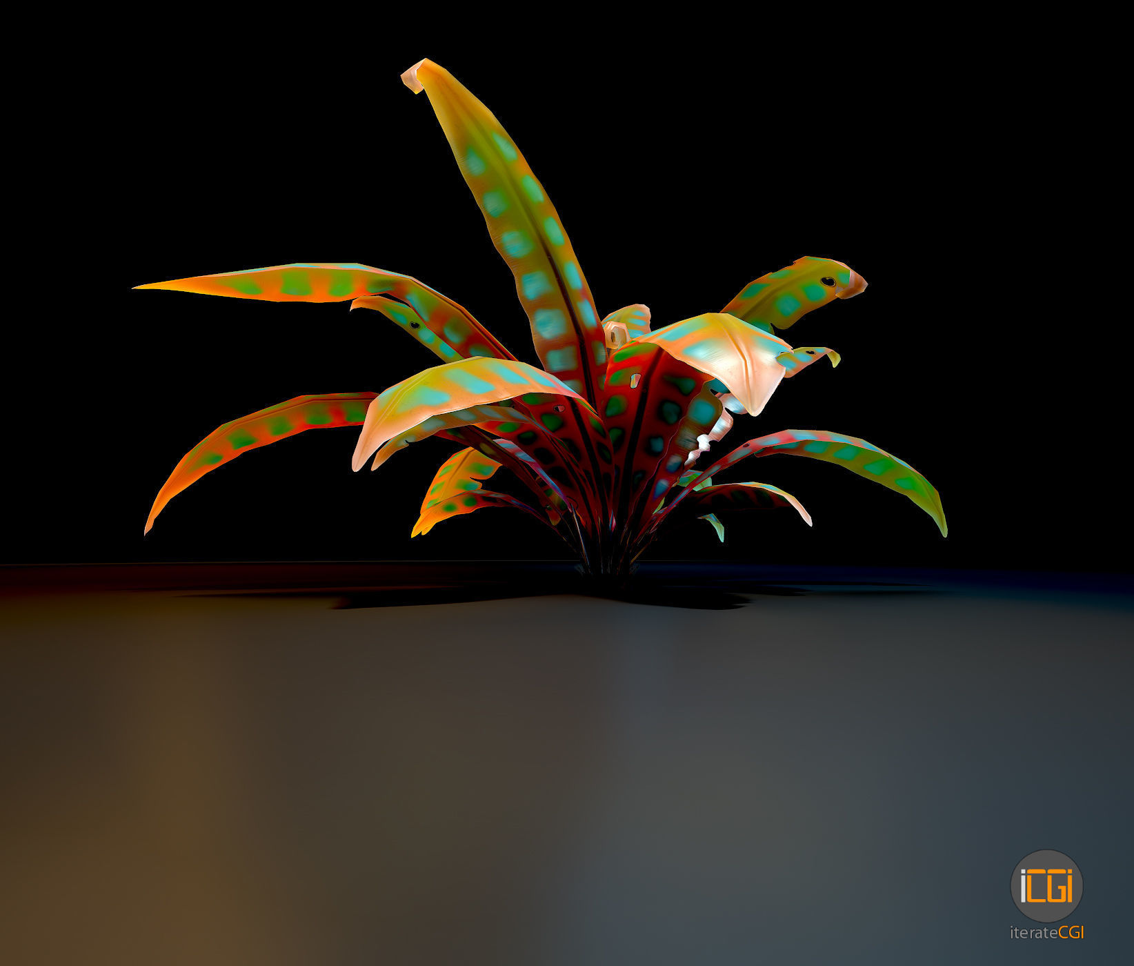 Alien Plant Fern Type 3 Low-poly 3D model_3