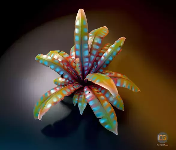 Alien Plant Fern Type 3 Low-poly 3D model