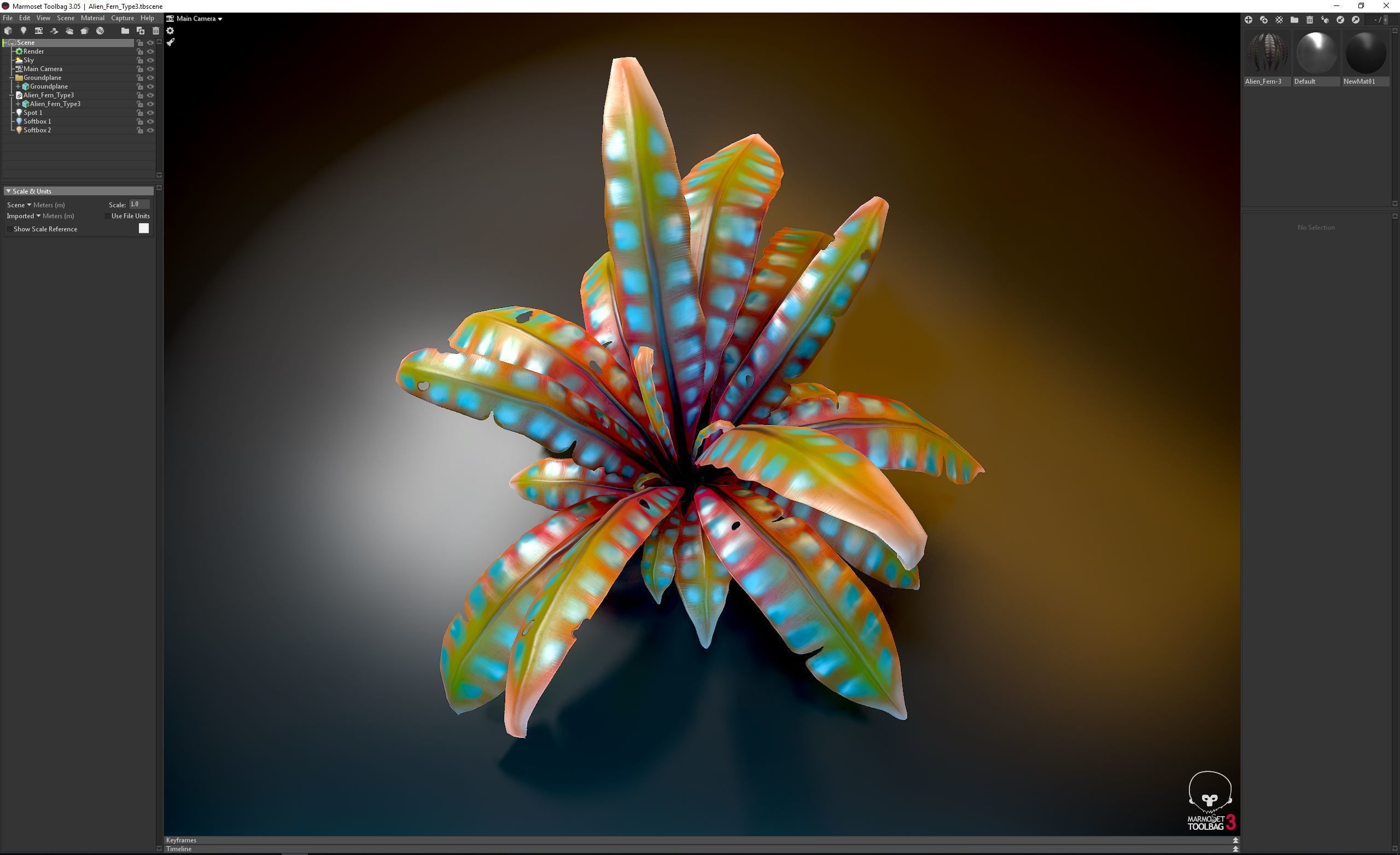 Alien Plant Fern Type 3 Low-poly 3D model_6