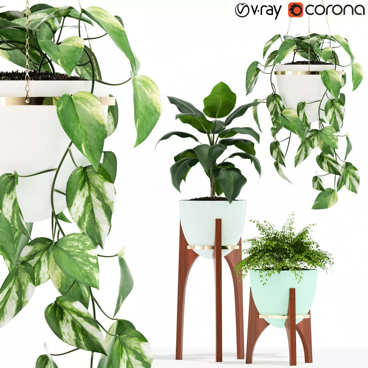 Plants collection 134 Retro Print Revival Planter 3D model