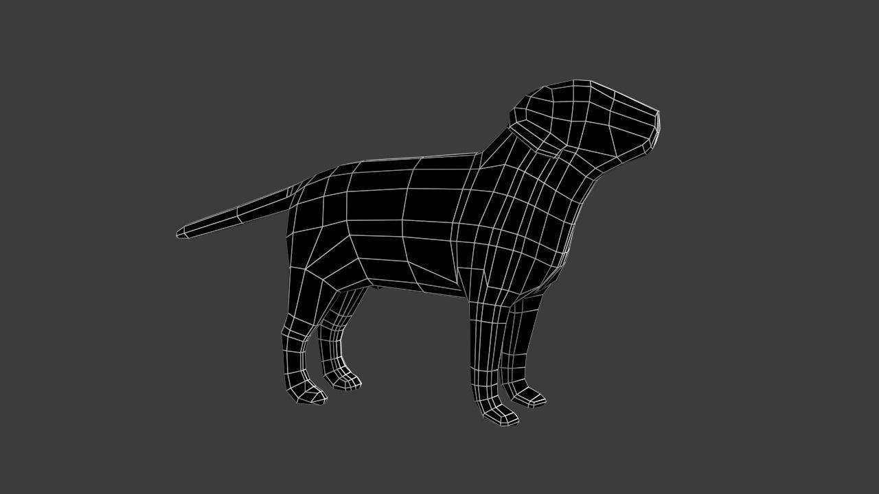 Lowpoly Dog 3D model Vray Ready Game Ready VR AR Ready Free low-poly 3D model_8