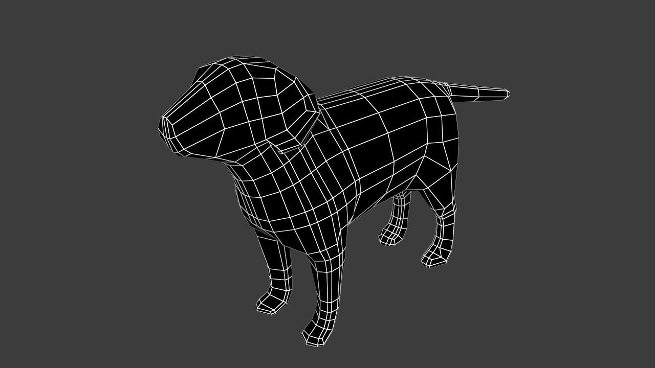 Lowpoly Dog 3D model Vray Ready Game Ready VR AR Ready Free low-poly 3D model_6