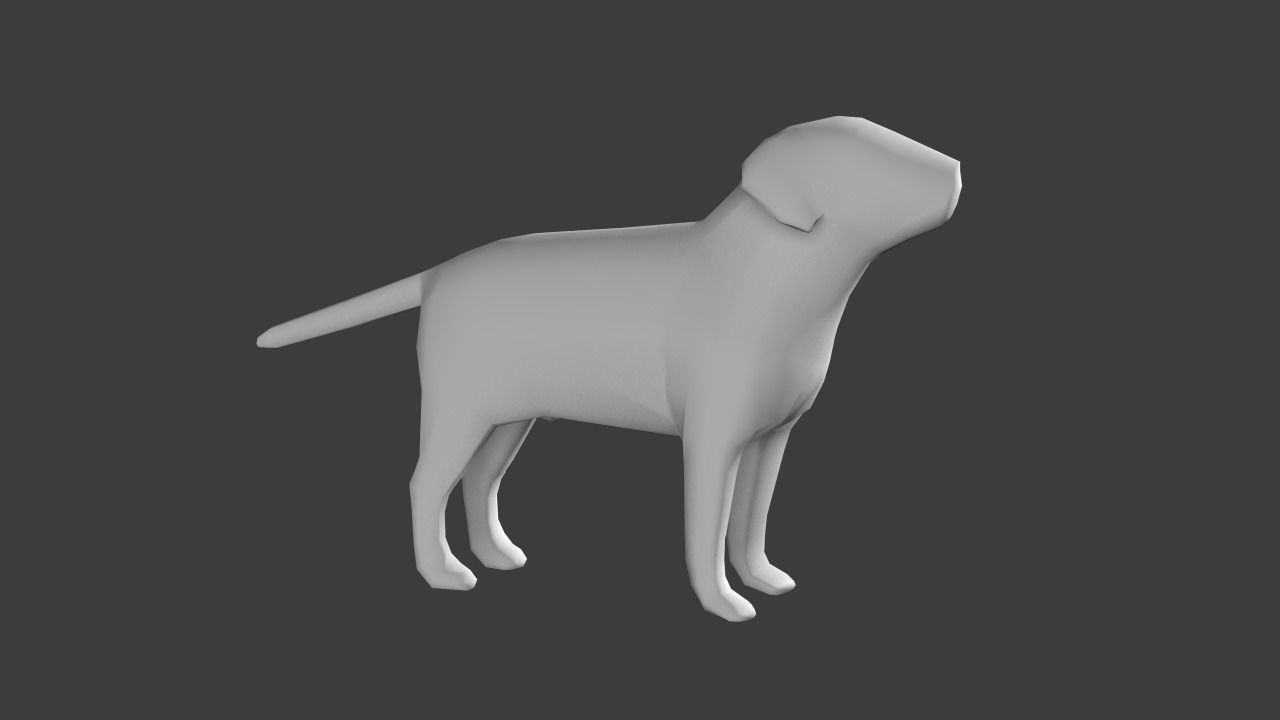 Lowpoly Dog 3D model Vray Ready Game Ready VR AR Ready Free low-poly 3D model_3
