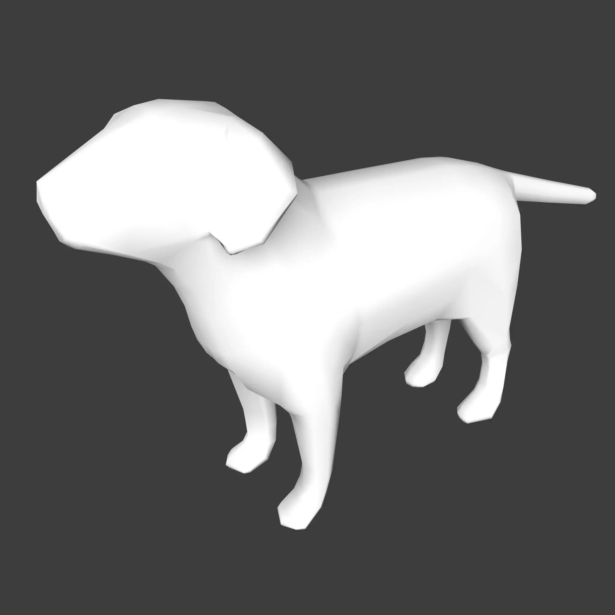 Lowpoly Dog 3D model Vray Ready Game Ready VR AR Ready Free low-poly 3D model_0