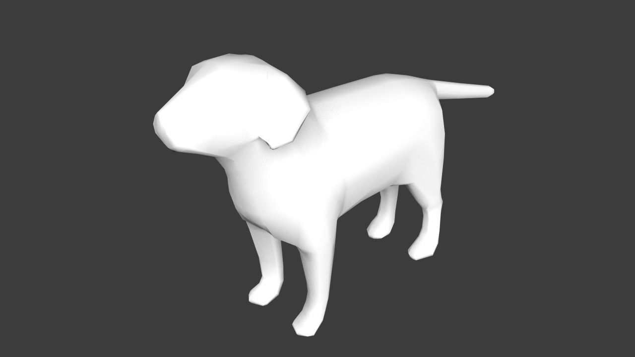 Lowpoly Dog 3D model Vray Ready Game Ready VR AR Ready Free low-poly 3D model_1