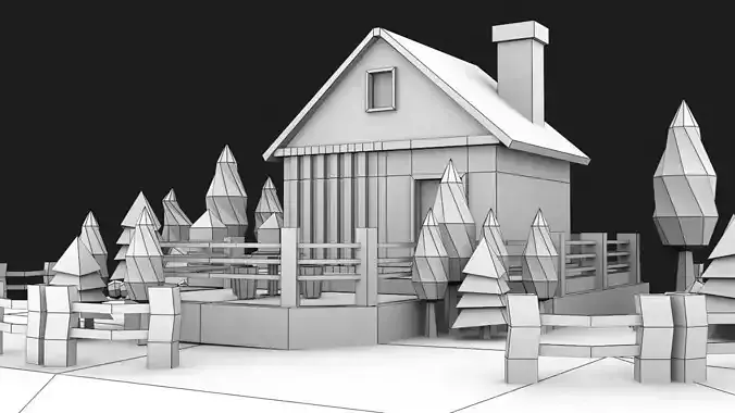 Low Poly Forest House
