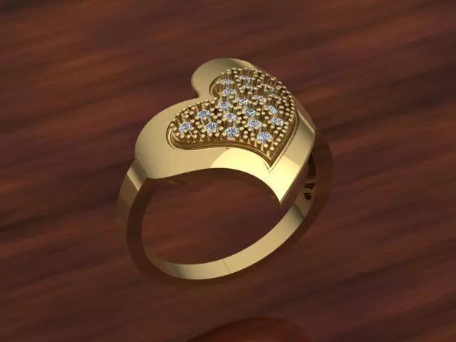 Beautiful Ring heart shae 3D print model