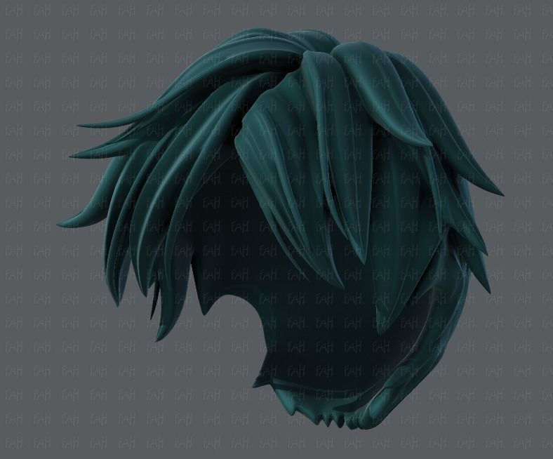 3D Hair style for boy V43 Low-poly 3D model_41