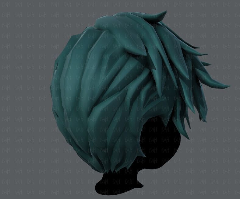 3D Hair style for boy V43 Low-poly 3D model_20