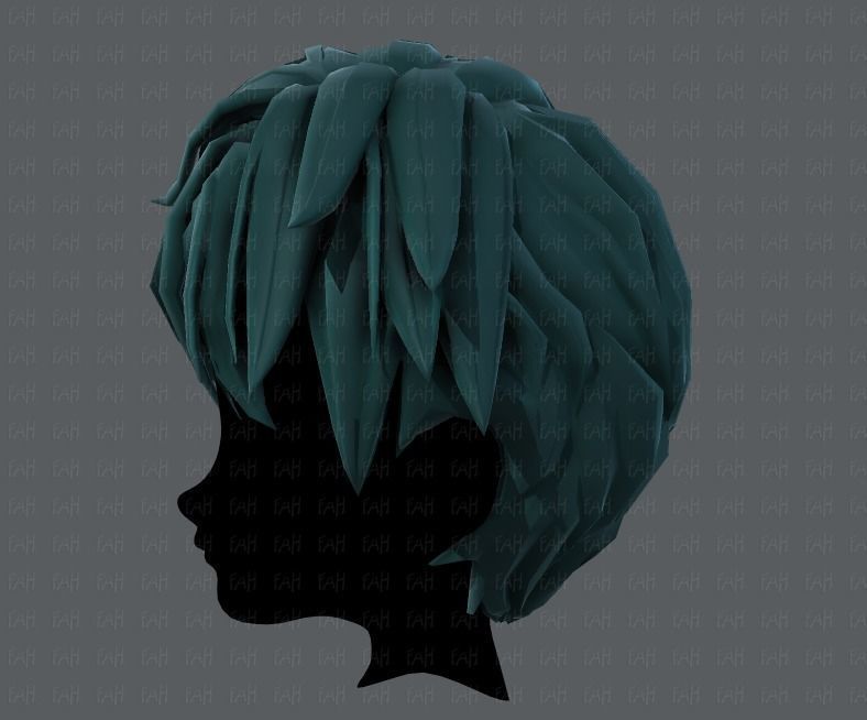 3D Hair style for boy V43 Low-poly 3D model_23