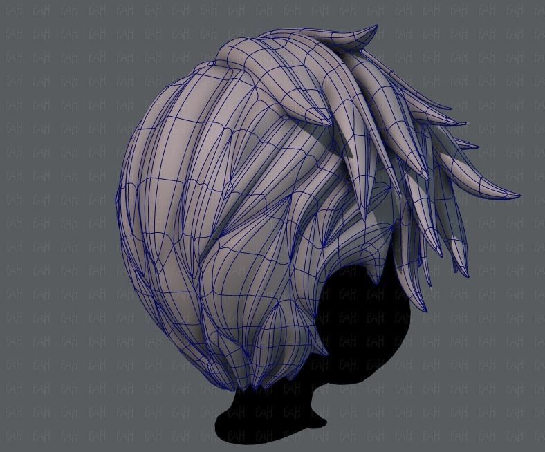 3D Hair style for boy V43 Low-poly 3D model_12