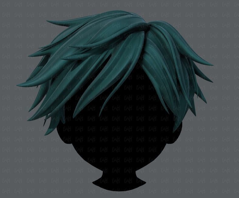 3D Hair style for boy V43 Low-poly 3D model_1