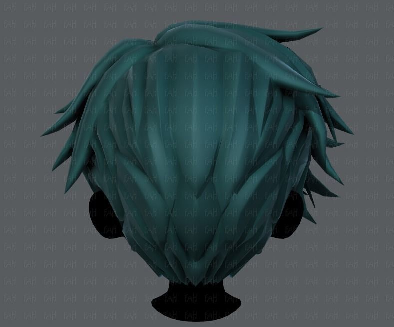 3D Hair style for boy V43 Low-poly 3D model_21