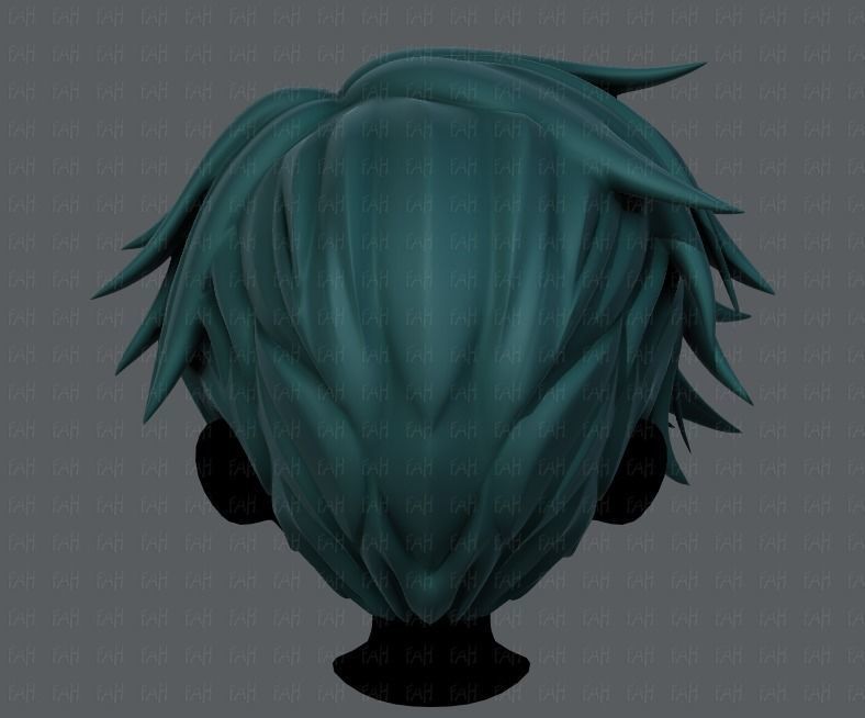 3D Hair style for boy V43 Low-poly 3D model_5