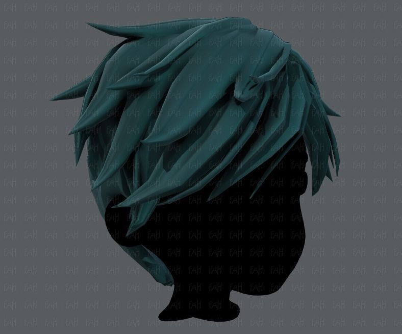 3D Hair style for boy V43 Low-poly 3D model_18