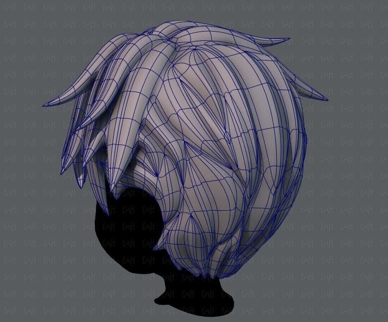 3D Hair style for boy V43 Low-poly 3D model_14