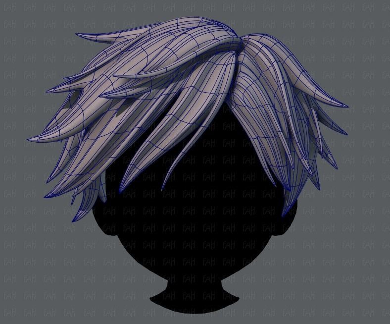 3D Hair style for boy V43 Low-poly 3D model_9