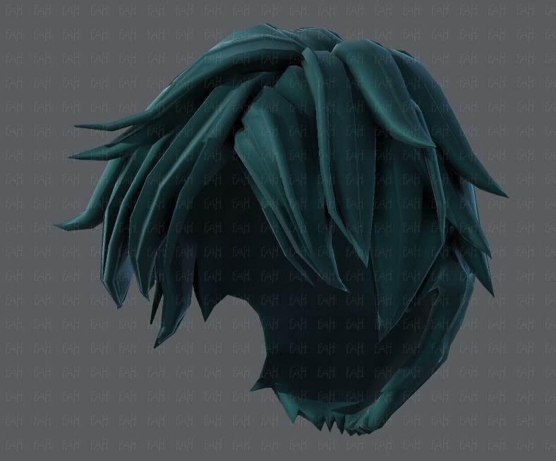 3D Hair style for boy V43 Low-poly 3D model_43