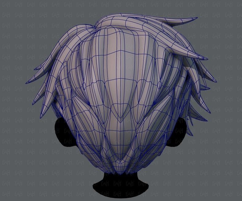 3D Hair style for boy V43 Low-poly 3D model_13