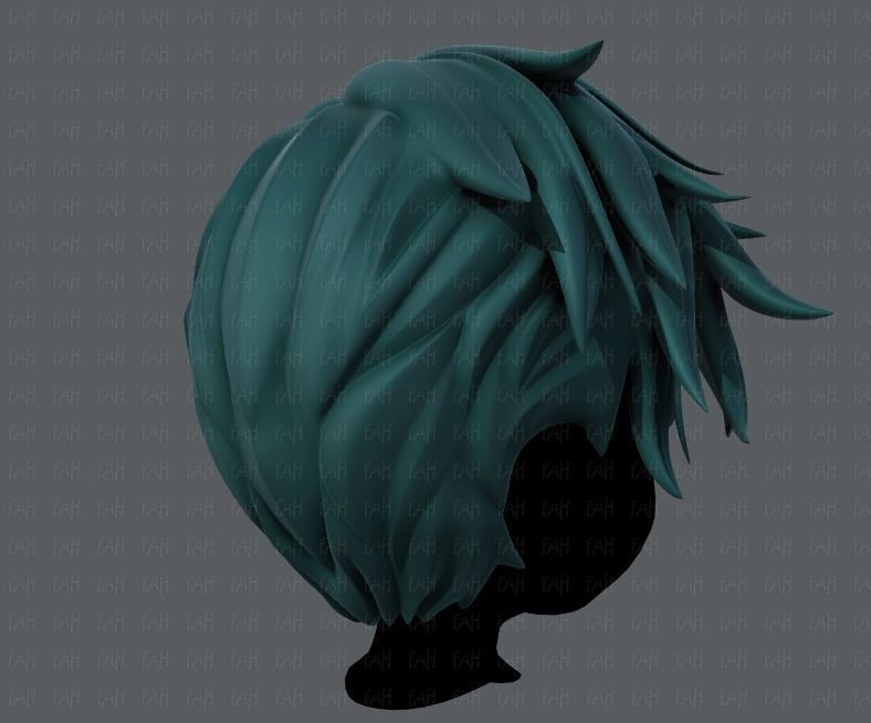 3D Hair style for boy V43 Low-poly 3D model_4