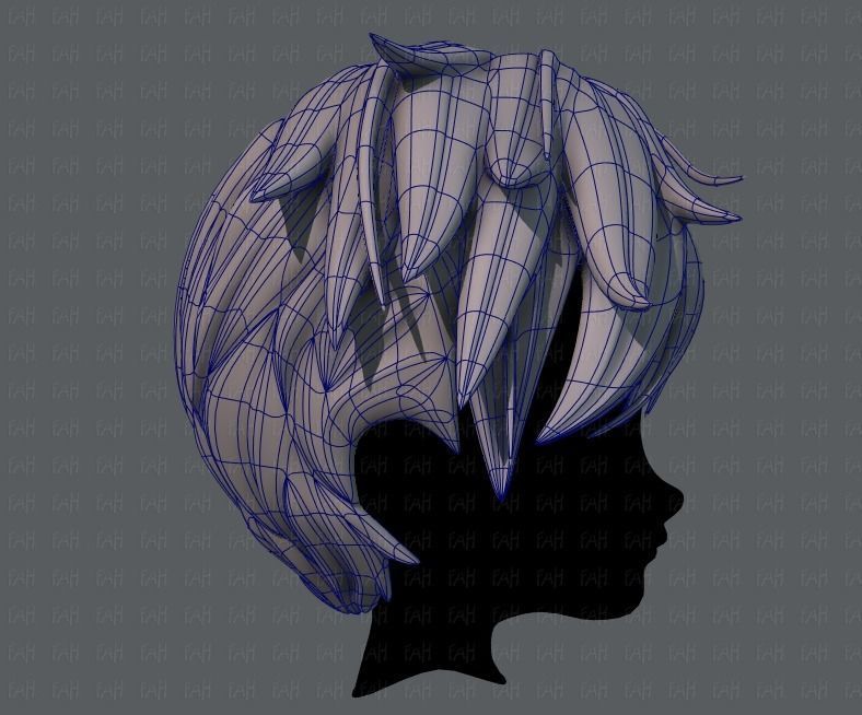 3D Hair style for boy V43 Low-poly 3D model_11