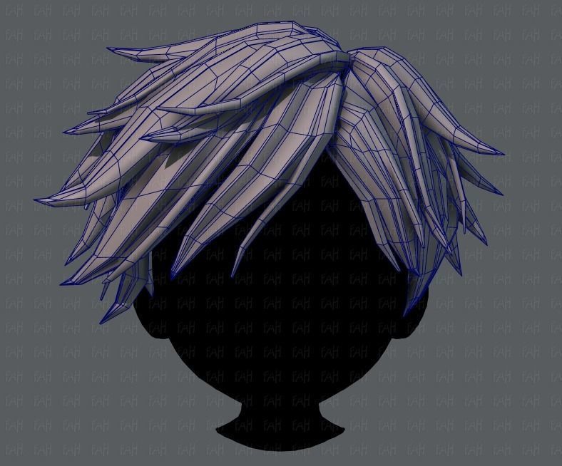 3D Hair style for boy V43 Low-poly 3D model_25