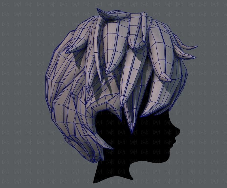 3D Hair style for boy V43 Low-poly 3D model_27